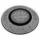 Moderne GLOSS sirkel Teppe 6776 85 stilig, ramme, gresk svart / elfenben