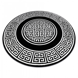 ковер GLOSS круг современный 6776 85 стильный, Рамка, греческий черный / слоновой кости