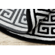 Dywan GLOSS koło nowoczesny 6776 85 stylowy, ramka, grecki klucz czarny / kość słoniowa