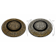 Modern GLOSS covor cerc 6776 86 stilat, cadru, grecesc negru / aur