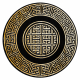 Modern GLOSS cirkel Matta 6776 86 snygg, ram, grekisk svart / guld