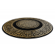 Σύγχρονο GLOSS κύκλος Χαλί 6776 86 κομψό, πλαίσιο, ελληνικά μαύρο / χρυσός