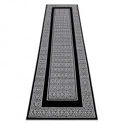 Modern GLOSS Carpet, Runner 6776 85 stylish, frame, greek black / ivory