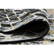 Tæppe, Fortovet GLOSS moderne 409A 82 Terning, stilfuld, glamour, art deco sort / grå / guld 
