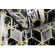 Alfombra, alfombra de pasillo GLOSS moderno 409A 82 Cubo elegante, glamour, art deco negro / gris / oro