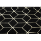 Tæppe, Fortovet GLOSS moderne 409C 86 Terning, stilfuld, glamour, art deco sort / guld 