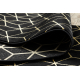 Alfombra, alfombra de pasillo GLOSS moderno 409C 86 Cubo elegante, glamour, art deco negro / oro