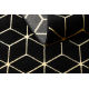 Modern GLOSS covor, traversa 409C 86 Cub stilat, glamour, art deco negru / aur