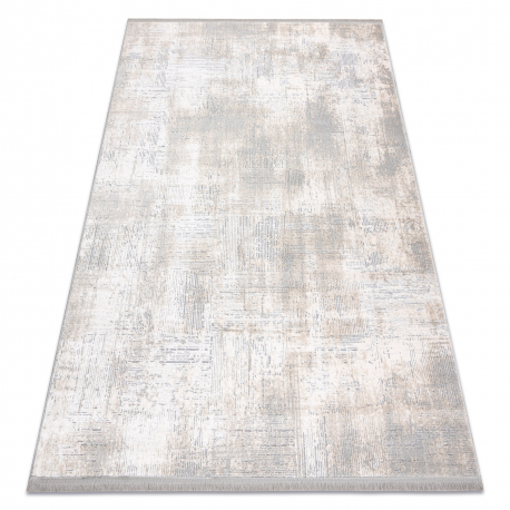 Moderní koberec TULS strukturální, střapce 51231 Vintage slonová kost / šedá