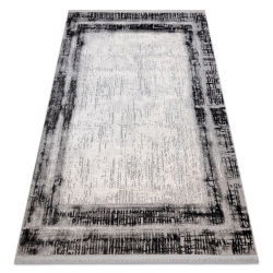 Alfombra YOYO GD63 blanco / azul oscuro - Nube, gotas para niños, estructural, sensorial Flecos