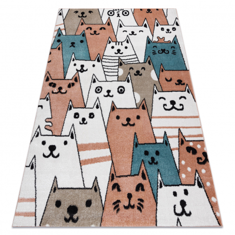 Carpet FUN Gatti for children, cats, animals pink