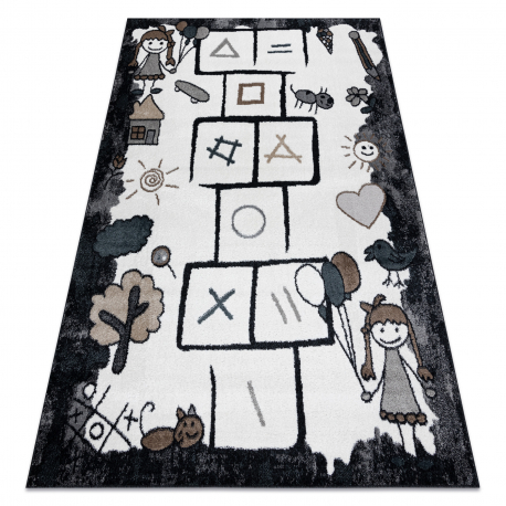 Carpet FUN Hop for children, hopscotch, animals black