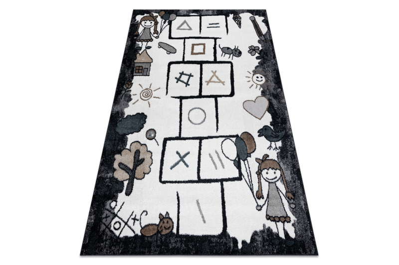 Matta Fun Hop For Barn Hoppa Hage Djur Svart Barnmattor