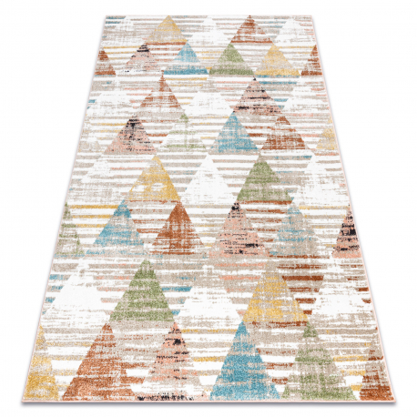 Teppich POLI 9051A Geometrisch, Dreiecke beige / terrakotta