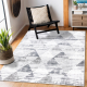 Carpet POLI 9051A Geometric, Triangles white / grey
