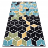 Dywan POLI 9139A Cube kostka 3D czarny / niebieski