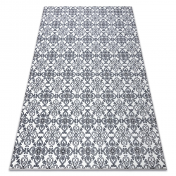 Teppich ARGENT - W4949 Blumen weiß / grau