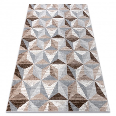 Tapis ARGENT - W6096 Triangles beige et gris