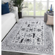Carpet ARGENT - W7039 Flowers grey / black