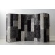 Pouffe Négyzetes 50 x 50 x 50 cm Boho, rombuszok 22319 lábtartó bézs / krém