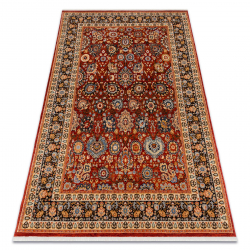 Villane vaip KESHAN Tupsud, Ornament, raam idamaine 7573/53577 kastanpruun / tumesinine