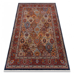 Vilnonis kilimas KESHAN kutai, Ornamentas, rėmas rytietiškas 7576/53511 oranžinė