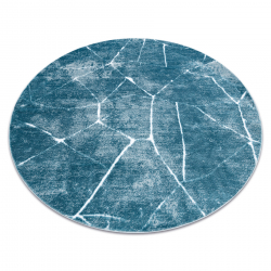 Modern MEFE matta Circle 2783 Marble - structural två nivåer av hudna kräm / blå