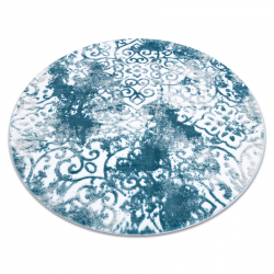 Modern MEFE matta cirkel 8724 Ornament vintage - structural två nivåer av hudna beige / guld