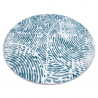 модерен MEFE килим кръг 8725 кръгове пръстови отпечатъци - structural две нива на руно сметана / син