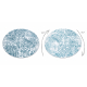 Tapis MEFE moderne Cercle 8725 cercles Empreinte digitale - Structural deux niveaux de molleton crème / bleu