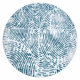 Modern MEFE Teppich Kreis 8725 Kreise Fingerabdruck - Strukturell zwei Ebenen aus Vlies creme / blau