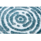 Tapete MEFE moderno Circulo 8725 círculos Impressão digital - Structural dois níveis de lã cinza creme / azul