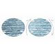 Covor MEFE modern cerc 8761 Valuri - structural două niveluri de lână cremă / albastru