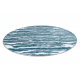 Moderní MEFE Vlny kulatý koberec 8761 - Strukturální, dvě úrovně rouna krém / modrý