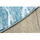 Modern MEFE carpet circle 8761 Waves - structural two levels of fleece cream / blue