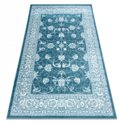 Moderný MEFE koberec 2312 Ornament - Štrukturálny, dve vrstvy rúna krém / modrý