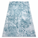 Moderní MEFE koberec 8725 vzor otisk prstu - Strukturální, dvě úrovně rouna krém / modrý
