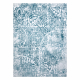 Tapete MEFE moderno 8725 círculos Impressão digital - Structural dois níveis de lã cinza creme / azul