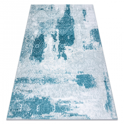 Modern MEFE carpet 8731 Rosette, vintage - structural two levels of fleece cream / blue