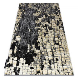 Moderný koberec DE LUXE 2079 Dlažba tehla - Štrukturálny zlato / grå 