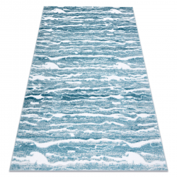 модерен MEFE килим 8761 Вълни - structural две нива на руно сметана / син