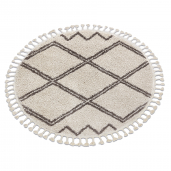 Tappeto JUTA 3650 linee beige un colore - juta, tessitura piatta, frange