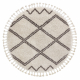 Carpet BERBER ASILA circle cream / brown Fringe Berber Moroccan shaggy