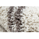 Okrúhly koberec BERBER ASILA, krémová -hnedá - strapce, Maroko, Shaggy
