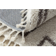Kulatý koberec BERBER ASILA, krémovo-hnědý - střapce, Maroko, Shaggy