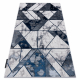 Modern DE LUXE Teppich 632 Geometrisch - Strukturell creme / dunkelblau