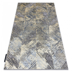 Matto DE LUXE moderni 2087 Herringbone Chevron vintage pesty - Rakenteellinen kulta / harmaa