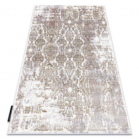 Moderní koberec DE LUXE 2081 ornament vintage - Strukturální zlato / krém