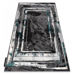 Moderní koberec DE LUXE 619 Rám - Strukturální šedá / zelená 