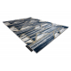Moderní koberec DE LUXE 462 Geometrický - Strukturální tmavě modrý / zlato